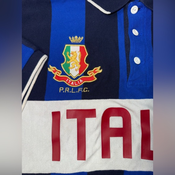 POLO RALPH LAUREN ITALIA FOOTBALL CLUB SINGLE STITCH SHIRT STRIPE MENS XL - Picture 4 of 9